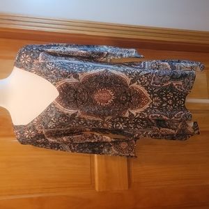 World Unity 3/4 Length Sleeves Bohemian Shirt